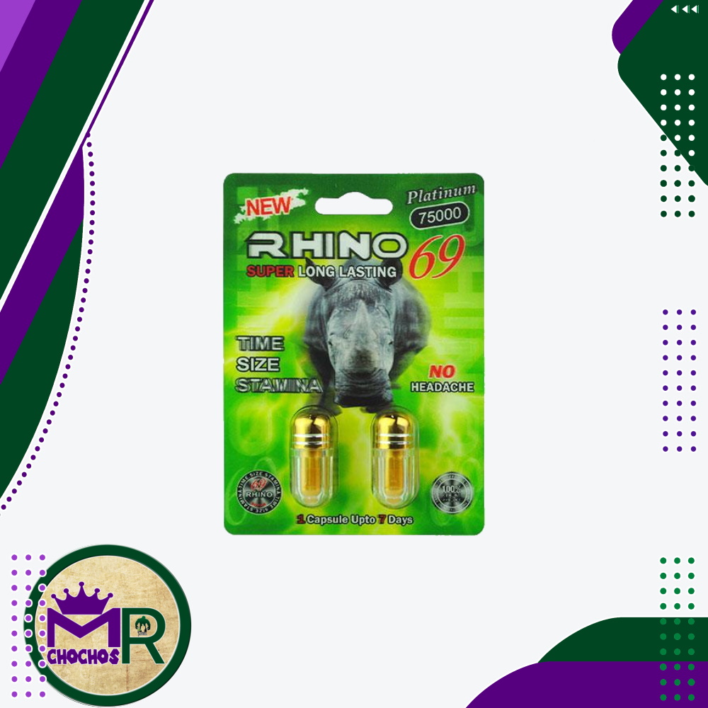 Rhino 69 Platinum 75000 – 2 Caps